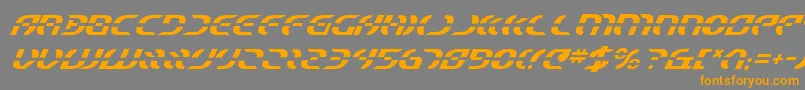 Fonte StarfighterItalic – fontes laranjas em um fundo cinza