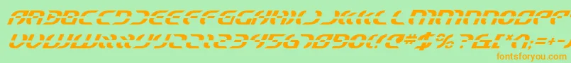 StarfighterItalic Font – Orange Fonts on Green Background