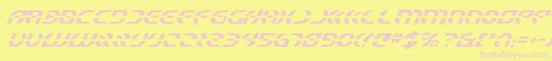StarfighterItalic Font – Pink Fonts on Yellow Background