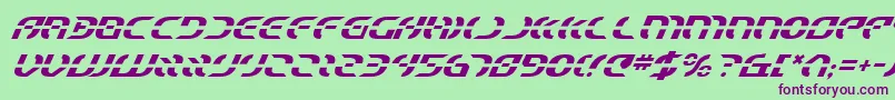 StarfighterItalic Font – Purple Fonts on Green Background