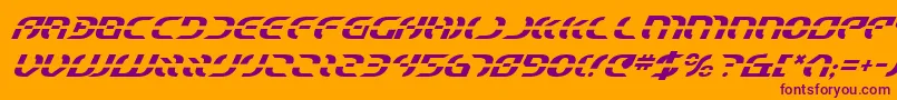StarfighterItalic Font – Purple Fonts on Orange Background