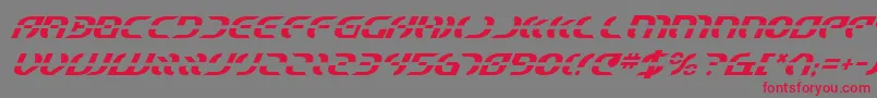 フォントStarfighterItalic – 赤い文字の灰色の背景
