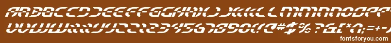 StarfighterItalic Font – White Fonts on Brown Background