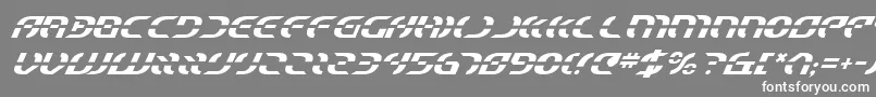 StarfighterItalic-Schriftart – Weiße Schriften auf grauem Hintergrund
