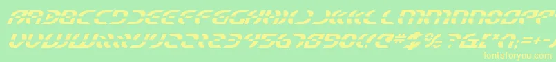 StarfighterItalic Font – Yellow Fonts on Green Background