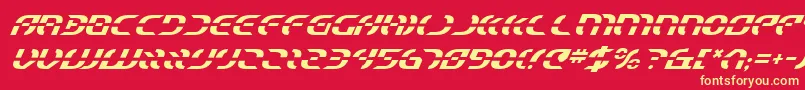 StarfighterItalic Font – Yellow Fonts on Red Background