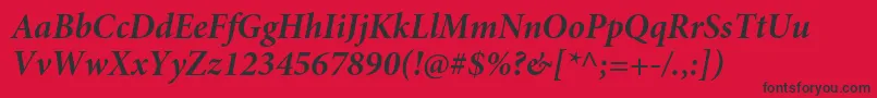 MinionproBolditsubh Font – Black Fonts on Red Background