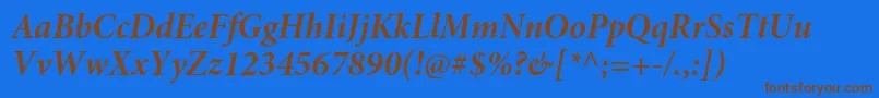 MinionproBolditsubh Font – Brown Fonts on Blue Background