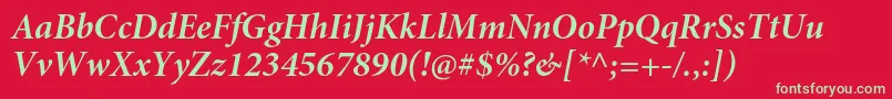MinionproBolditsubh Font – Green Fonts on Red Background