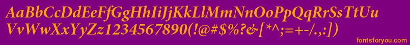 MinionproBolditsubh Font – Orange Fonts on Purple Background