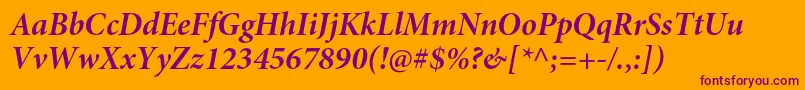 MinionproBolditsubh Font – Purple Fonts on Orange Background
