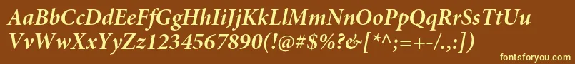 MinionproBolditsubh Font – Yellow Fonts on Brown Background
