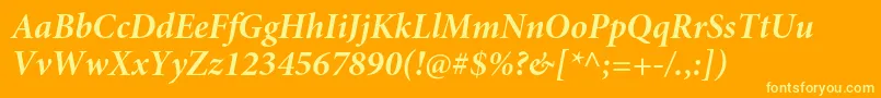 MinionproBolditsubh-Schriftart – Gelbe Schriften auf orangefarbenem Hintergrund