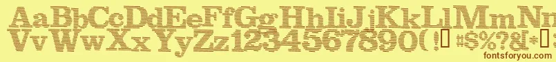 Bluelines Font – Brown Fonts on Yellow Background