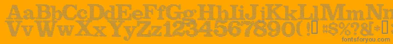 Bluelines Font – Gray Fonts on Orange Background
