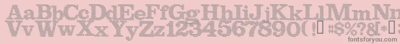 Bluelines Font – Gray Fonts on Pink Background