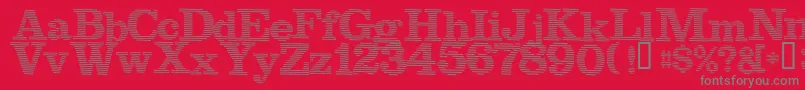 Bluelines Font – Gray Fonts on Red Background