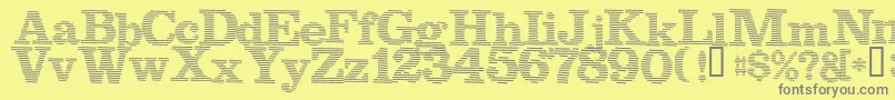 Bluelines Font – Gray Fonts on Yellow Background