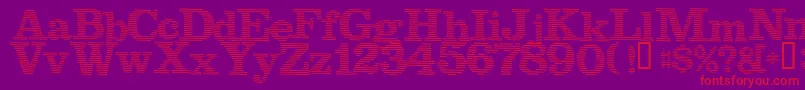 Bluelines Font – Red Fonts on Purple Background