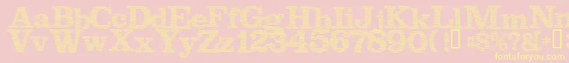 Bluelines Font – Yellow Fonts on Pink Background