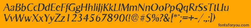 SigvarrandomItalic Font – Black Fonts on Orange Background