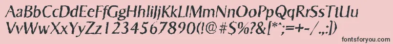 フォントSigvarrandomItalic – ピンクの背景に黒い文字