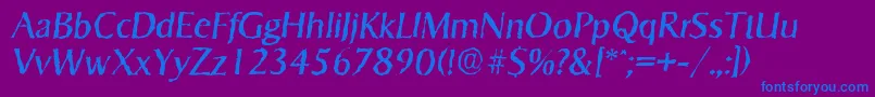 Шрифт SigvarrandomItalic – синие шрифты на фиолетовом фоне