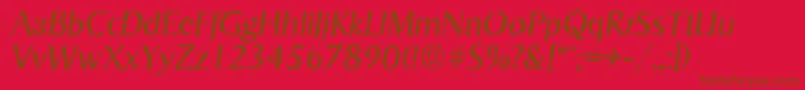 SigvarrandomItalic-fontti – ruskeat fontit punaisella taustalla