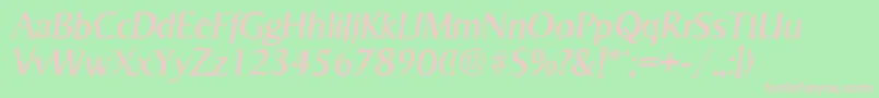 SigvarrandomItalic-fontti – vaaleanpunaiset fontit vihreällä taustalla