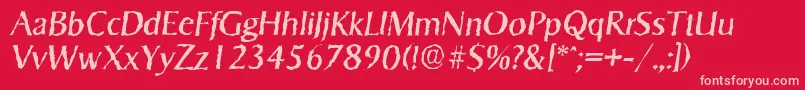 フォントSigvarrandomItalic – 赤い背景にピンクのフォント
