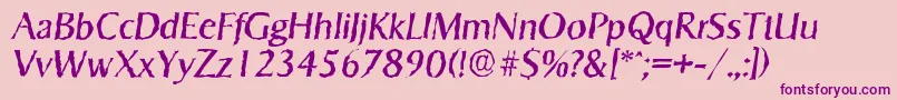 SigvarrandomItalic Font – Purple Fonts on Pink Background