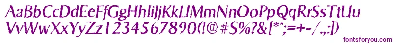 Шрифт SigvarrandomItalic – фиолетовые шрифты на белом фоне