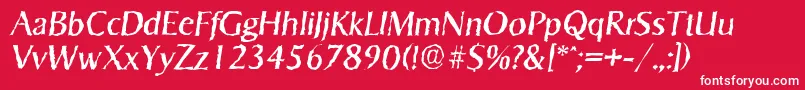 SigvarrandomItalic Font – White Fonts on Red Background