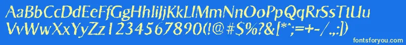 SigvarrandomItalic Font – Yellow Fonts on Blue Background