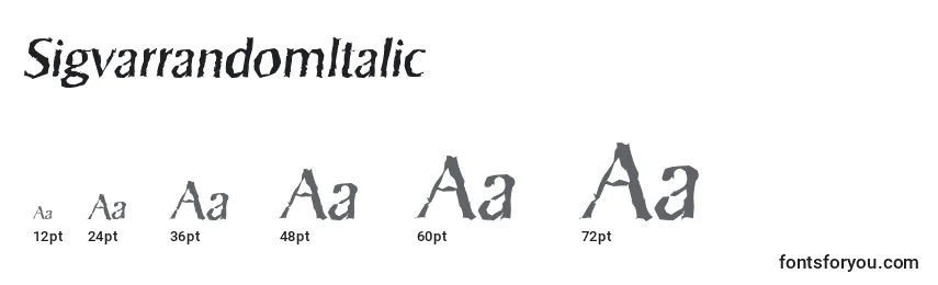 Размеры шрифта SigvarrandomItalic