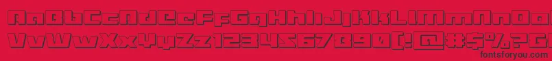 Saiba mais sobre a fonte Turbocharge3D Fonte Turbocharge3D – fontes pretas em um fundo vermelho