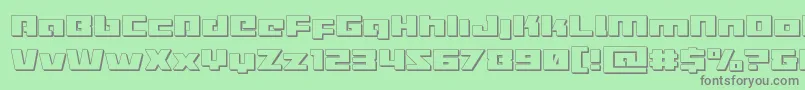 Turbocharge3D Font – Gray Fonts on Green Background