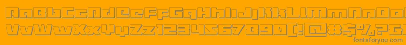 Turbocharge3D-Schriftart – Graue Schriften auf orangefarbenem Hintergrund