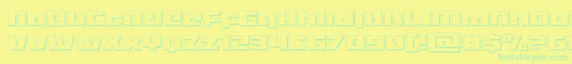 Turbocharge3D Font – Green Fonts on Yellow Background
