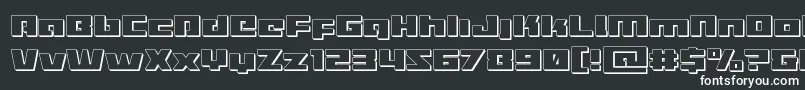 Fonte Turbocharge3D – fontes brancas em um fundo preto