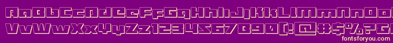 Turbocharge3D Font – Yellow Fonts on Purple Background