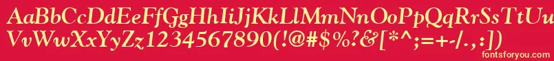 GildeBoldItalic Font – Yellow Fonts on Red Background