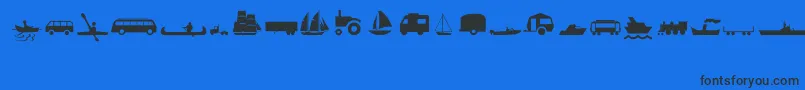 TransportMt Font – Black Fonts on Blue Background