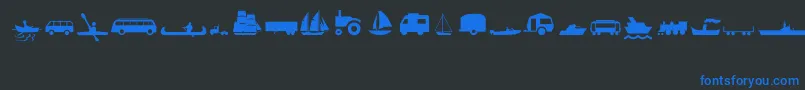 TransportMt Font – Blue Fonts on Black Background