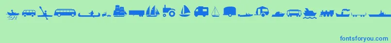 TransportMt Font – Blue Fonts on Green Background