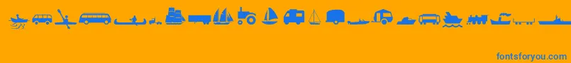 TransportMt Font – Blue Fonts on Orange Background