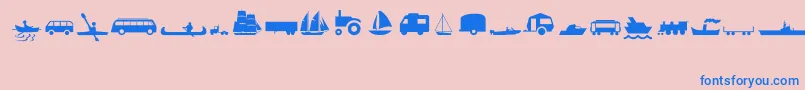 TransportMt Font – Blue Fonts on Pink Background