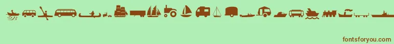 TransportMt Font – Brown Fonts on Green Background