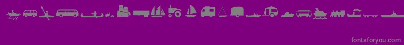 TransportMt-Schriftart – Graue Schriften auf violettem Hintergrund