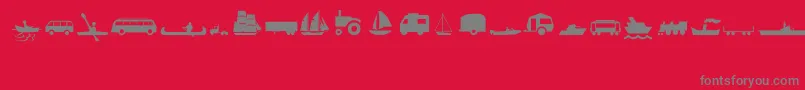 フォントTransportMt – 赤い背景に灰色の文字